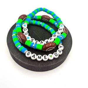 Go Seahawks Game Day Beaded Bracelet Set